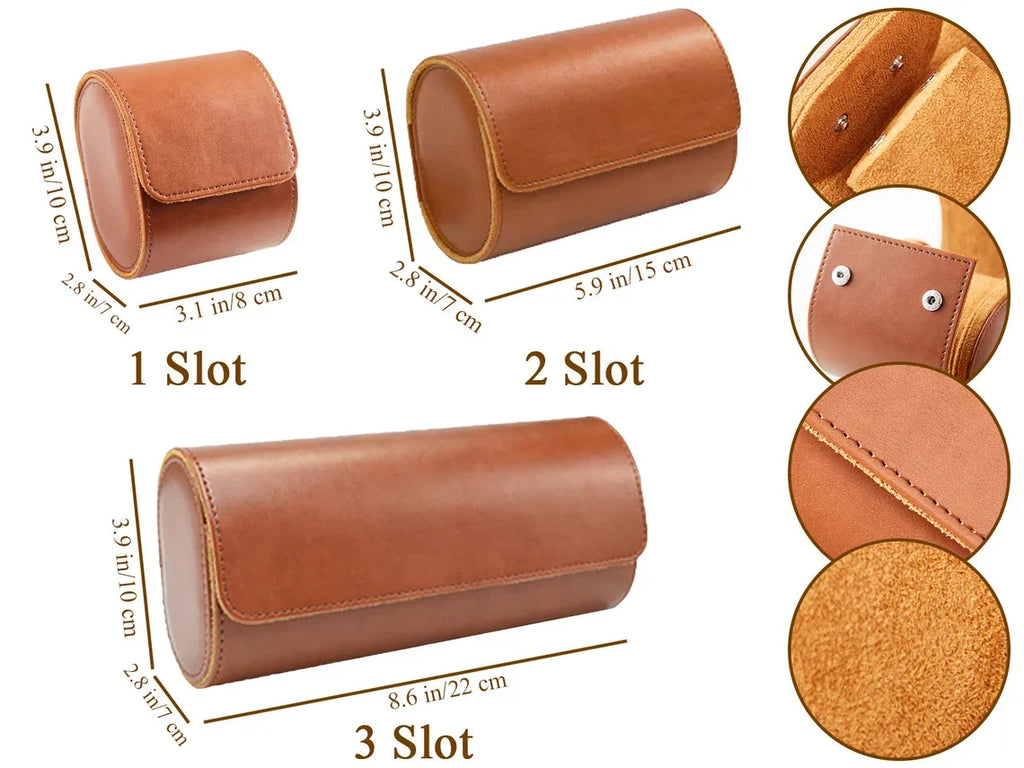 Custom Watch Roll Watch Travel Case Personalized Watch Case Leather Watch Box Engraved Travel Watch Box Men's Gfits for Women