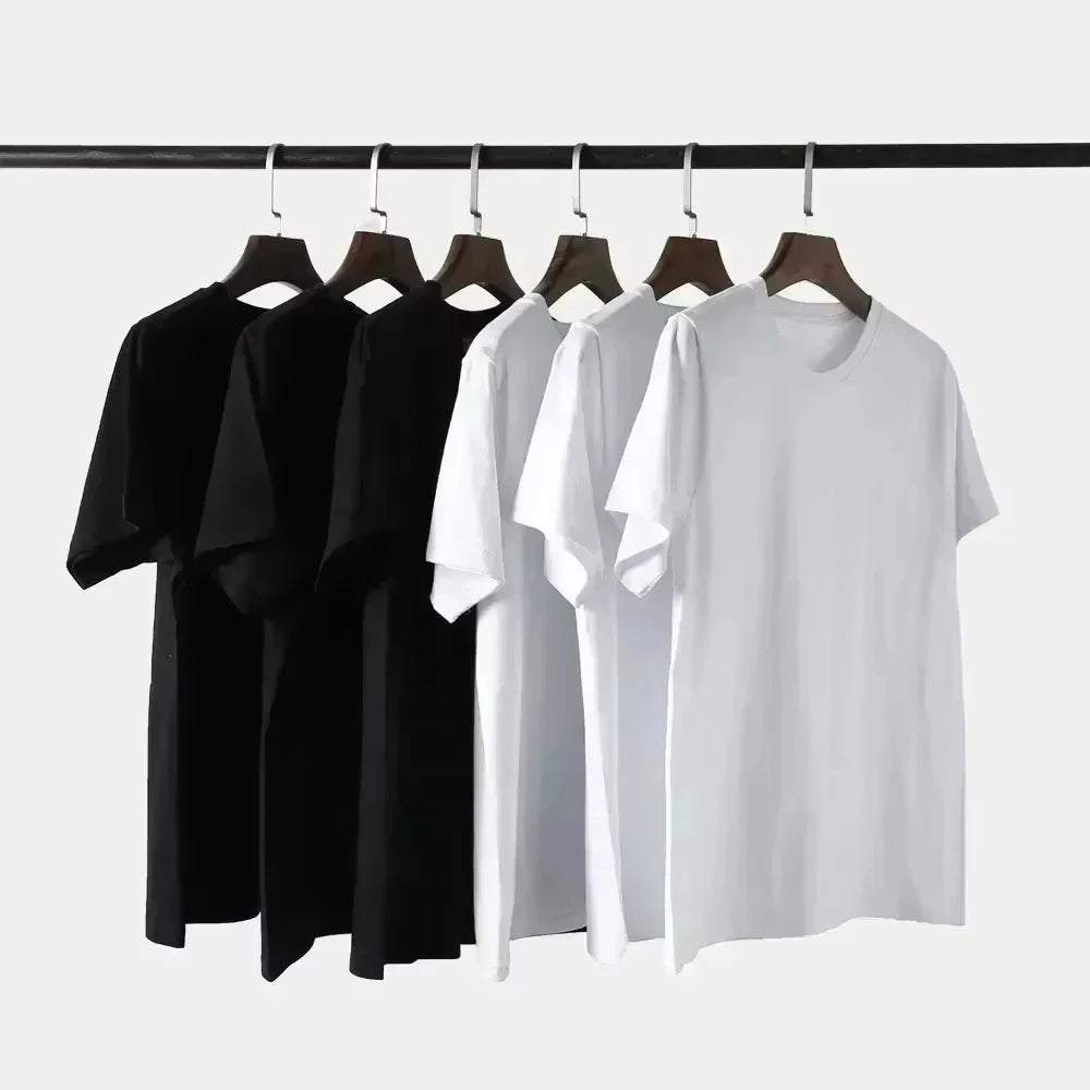 2026 New T-shirt Men's High-end Short Sleeved Brand Classic Printed Pure Cotton Casual Versatile Round Neck Short Sleeved Shirt