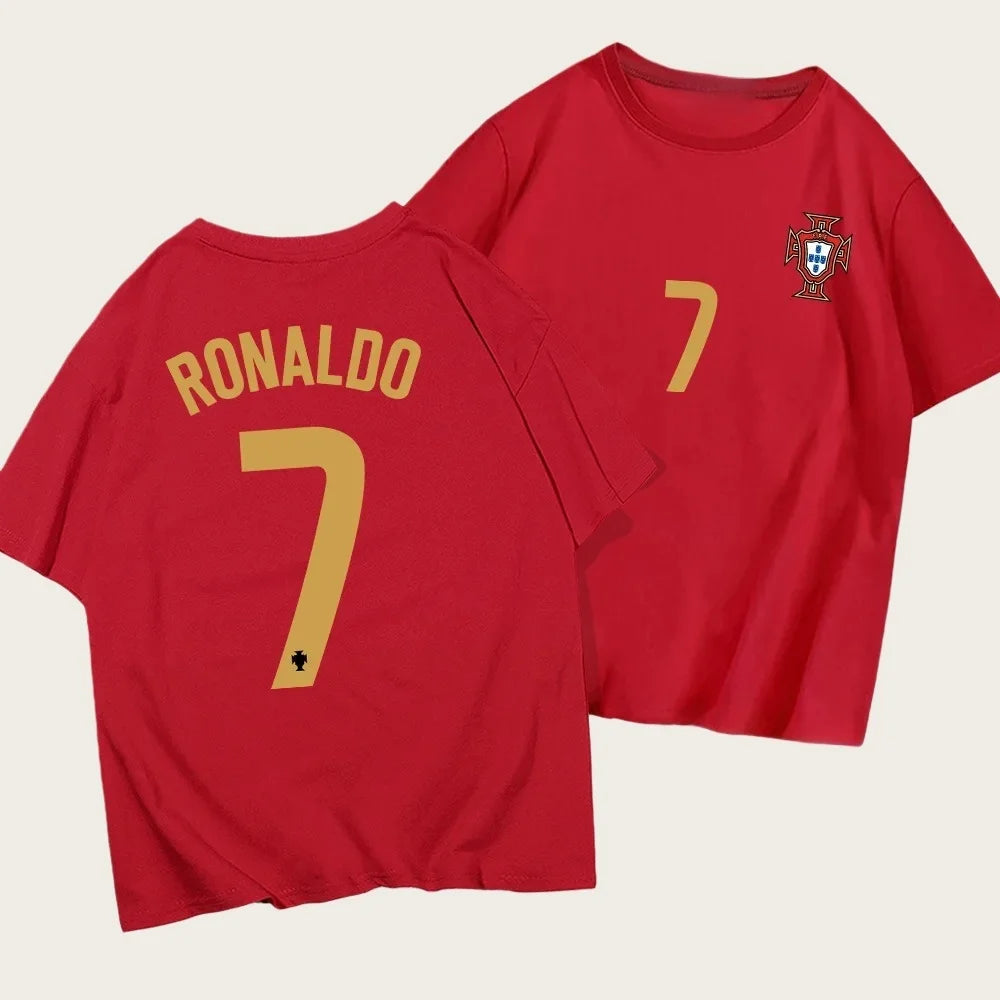 Short-sleeved T-shirt, made of pure cotton, loose and semi-sleeved, suitable for summer, soft and comfortable