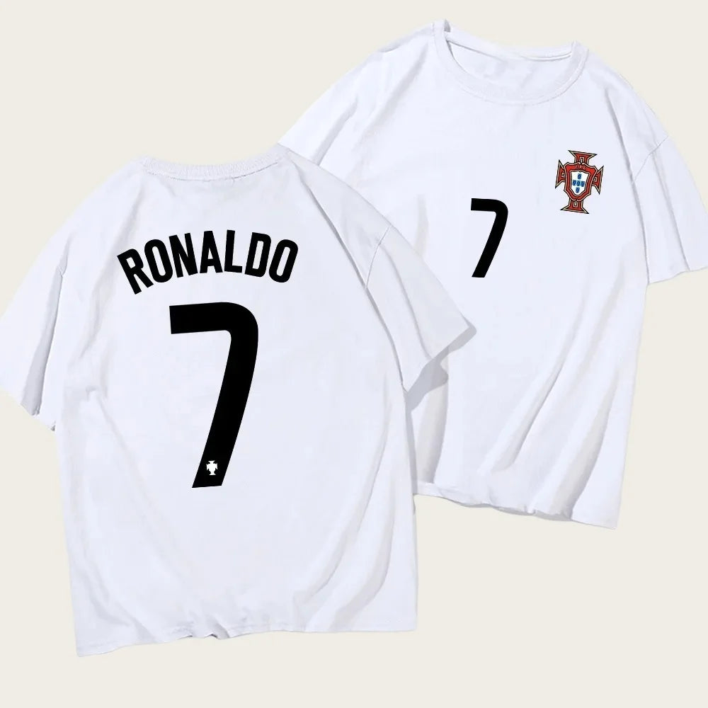 Short-sleeved T-shirt, made of pure cotton, loose and semi-sleeved, suitable for summer, soft and comfortable