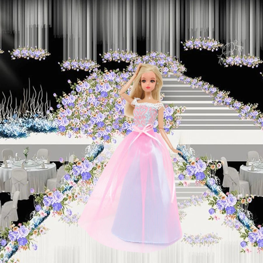 Doll's Wedding Gowns Evening Dresses Set For 11.5in/30cm Dolls Handmade Gorgeous Fashion Party Dress Princess Doll Clothes