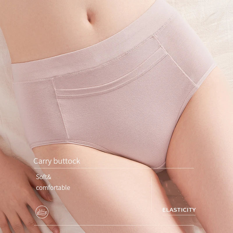 4Pcs Women's Menstrual Panties Physiological Pants Leak Proof Underwear Ladies Period Panty High Waist Cotton Briefs Lingerie