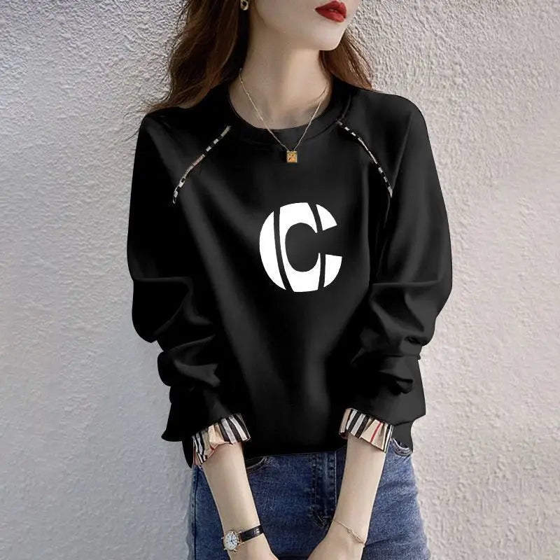 2025 with Tshirt Print Top for Women Loose Cotton Clothing White Woman T-shirt Black Simple Cheap Stylish Elegant and Youth Tee