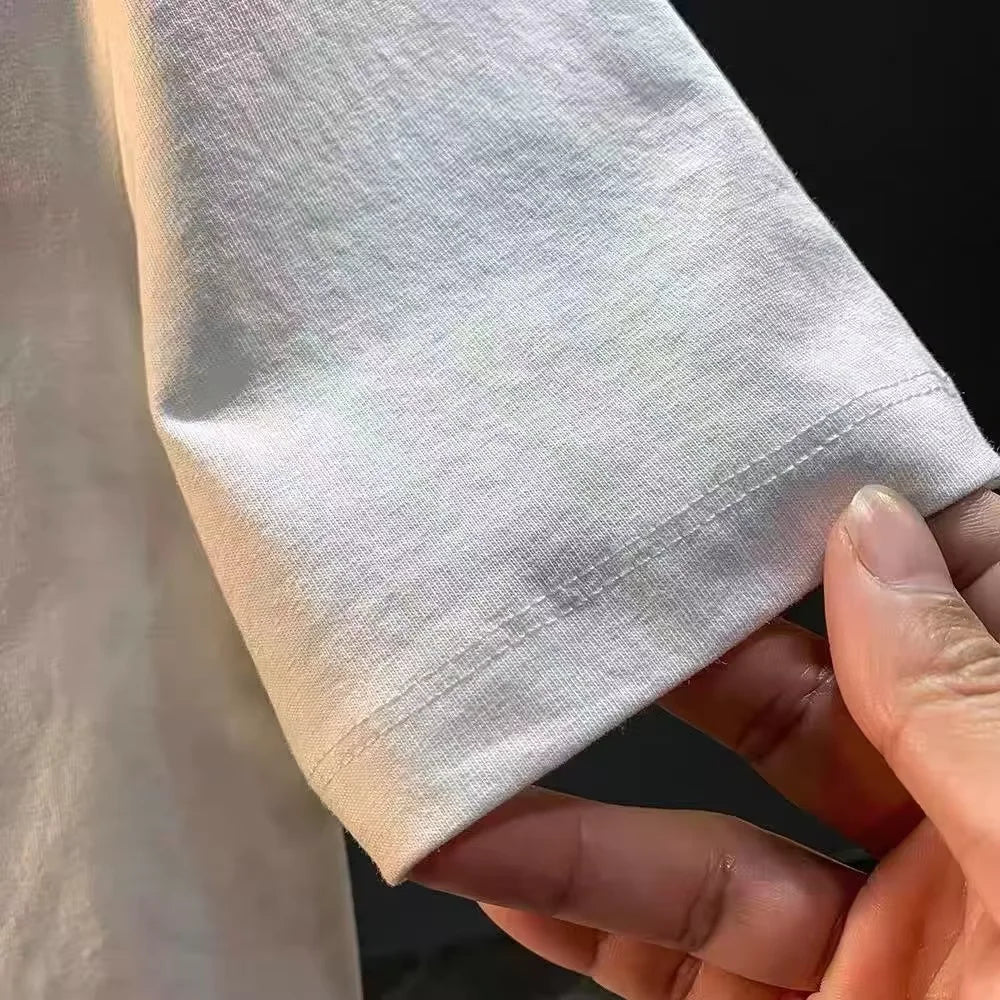 Short-sleeved T-shirt, made of pure cotton, loose and semi-sleeved, suitable for summer, soft and comfortable