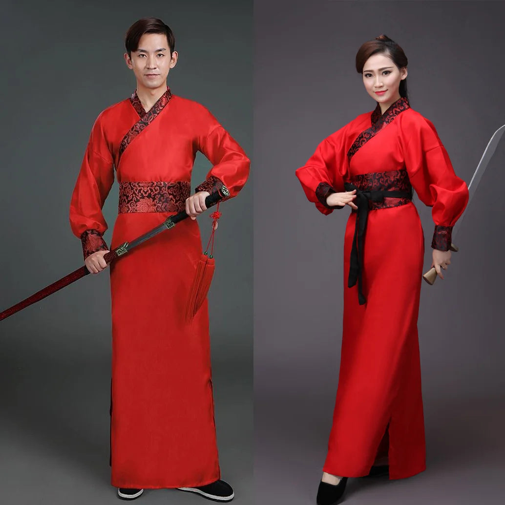 Men Woman Stage Dance Dress Chinese Traditional Costumes New Year Adult Tang Suit Performance Hanfu Female Cheongsam