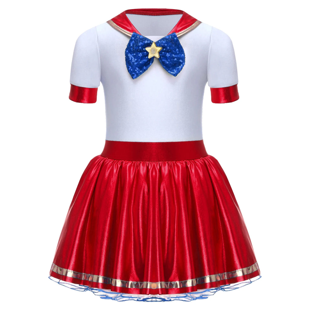 School Uniform OnePiece Dress Performance Costume Student Sailor Outfit Modern Ballet Dance Leotard Skirt Halloween Costume