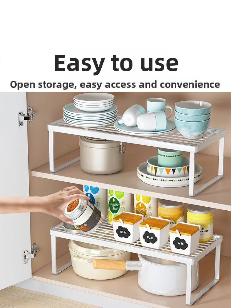 Kitchen Storage Rack Countertop Dish Pot Utensil Organizer Cabinet Inner Multi-layer Shelf Seasoning Tabletop Storage