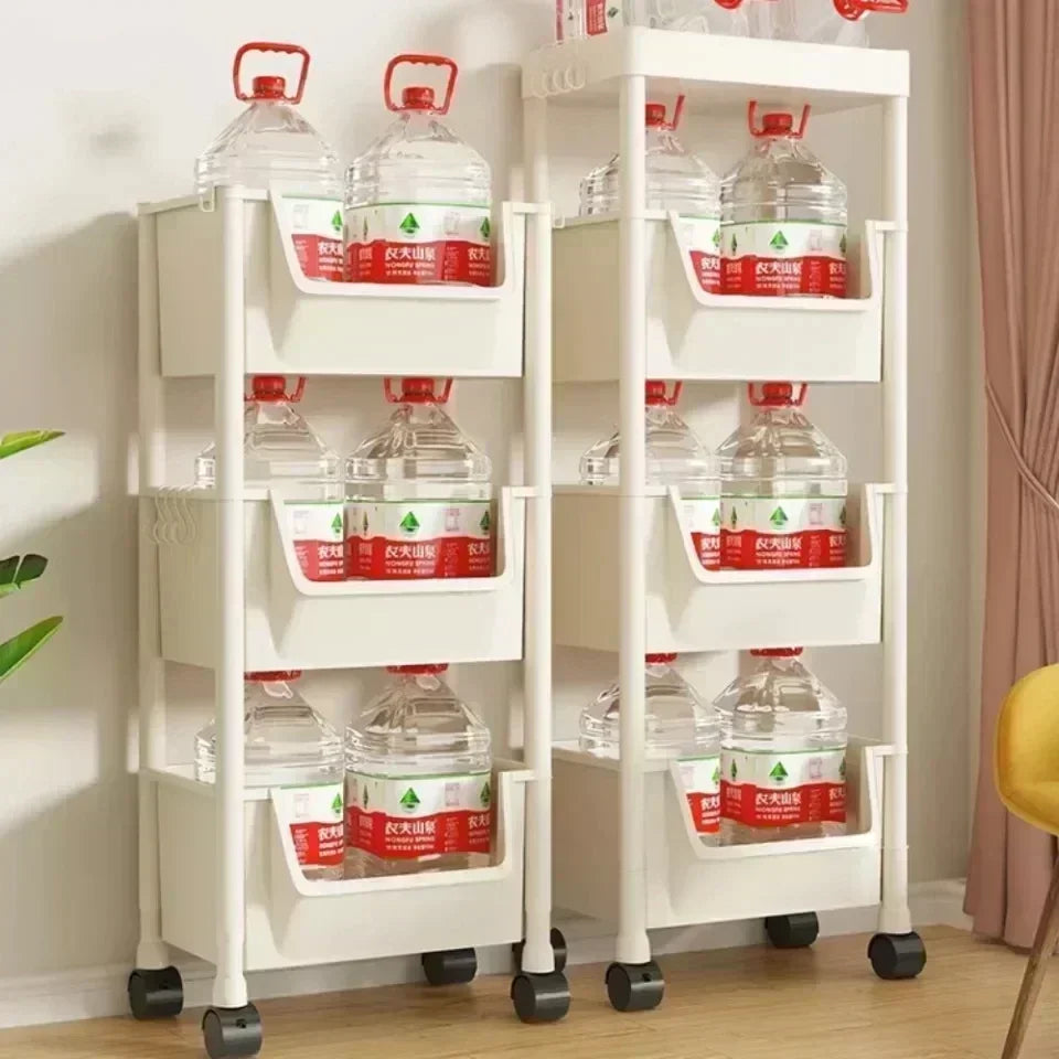 Mobile Bookshelf Multi-Layer Bathroom Shelves With Wheels Kitchen Groceries Organizer Shelf Bedroom Storage Rack Utility Cart