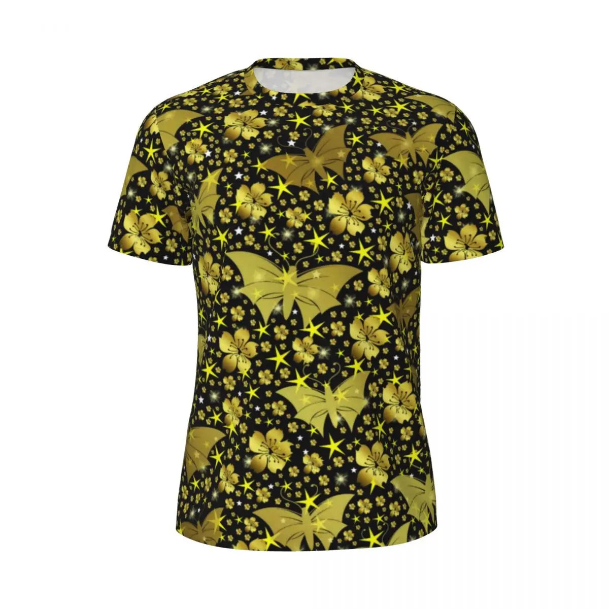 Sports T Shirt For Men Metallic Print T-Shirts Popular Sparks Of Red Summer Tees O Neck Y2K Retro Graphic Tops Gift