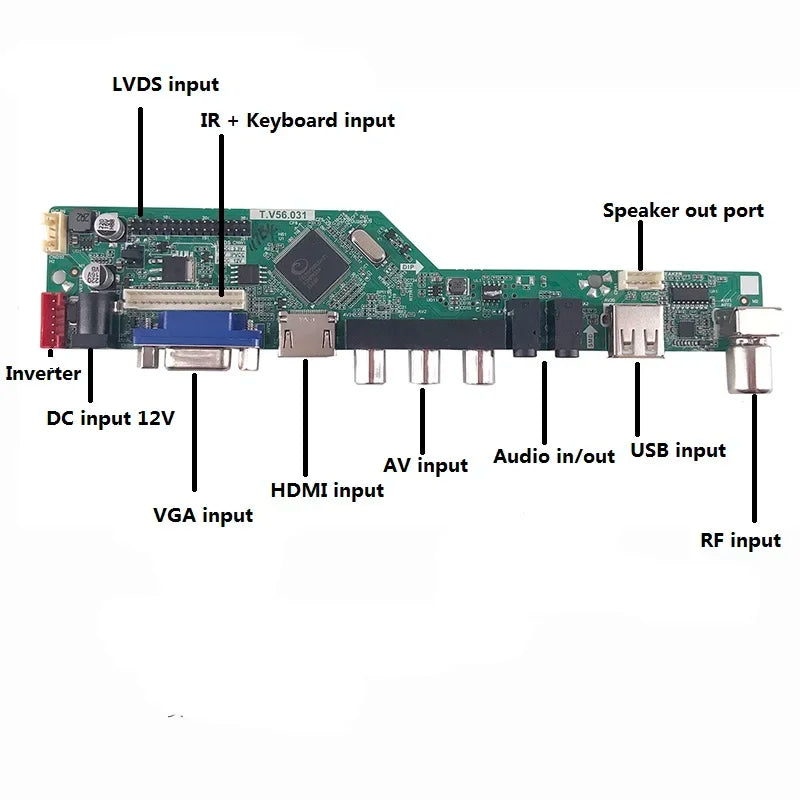 TV Controller board kit for LG LP156WH2 LP156WH2-TLE1/TLEA 1366x768 15.6" HDMI-compatible RF USB AV VGA Audio LED Screen monitor