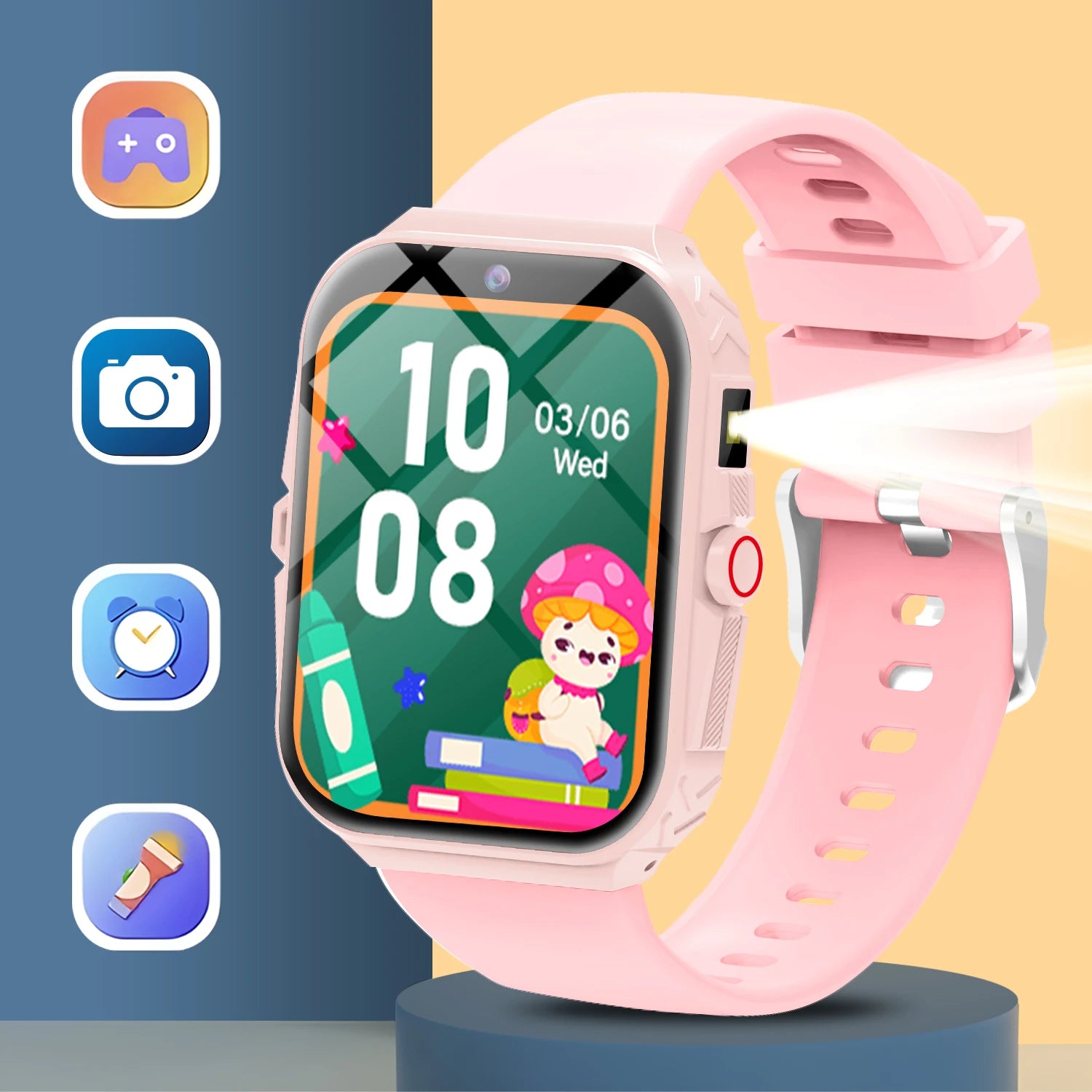 2026 New Smart Watch For Children HD Touch Screen Camera 18 Games Sleep Monitoring Alarm Clock Calculator Birthday Gift Boy Girl