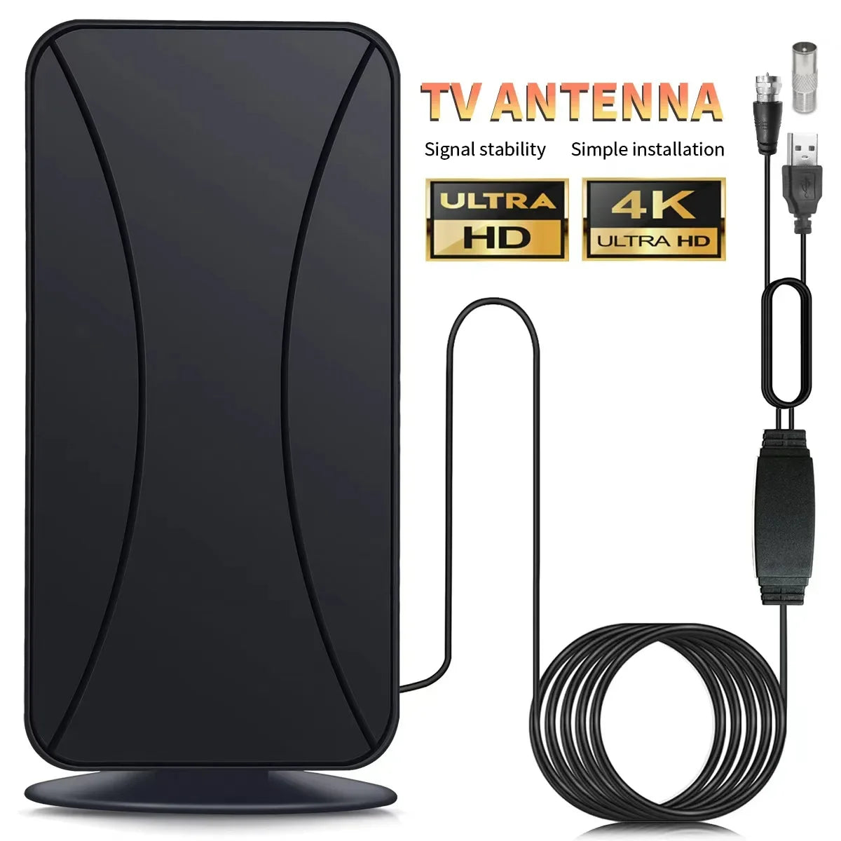 Indoor and outdoor television antennas; HDTV antennas; DVB-T2 high-definition digital television antennas.