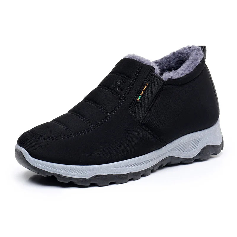 Thickened Fleece Winter Boots Anti-slip Men's Casual Short Tube Polyester Inner  Warm Cotton Shoes for Snowy Days