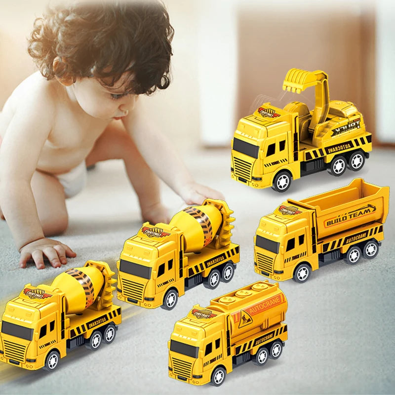 【S】1 Pc Educational Cars Children Kid Pull Back Toy Warrior Engineering Vehicle Model Four Mini Cars High Quality
