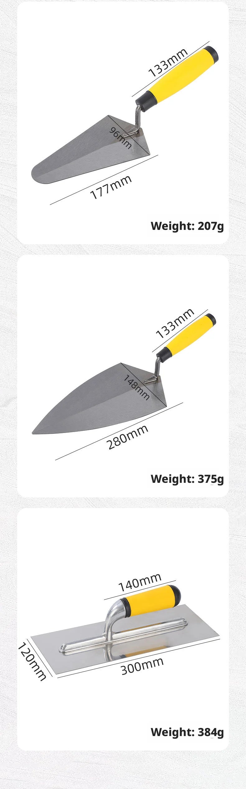 5 pcs Masonry Set carbon steel brickdaying trowelpointing trowelmargin trowel construction Finishing Hand Tools