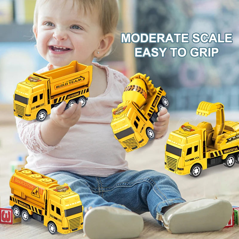 【S】1 Pc Educational Cars Children Kid Pull Back Toy Warrior Engineering Vehicle Model Four Mini Cars High Quality