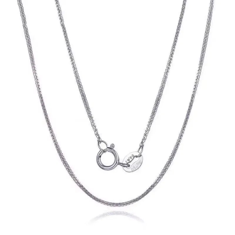 Real 18K Gold Women's Necklace AU750 Chopin Chain Choker Festival Great Gift New Fashion Simple Style Fine Jewelry