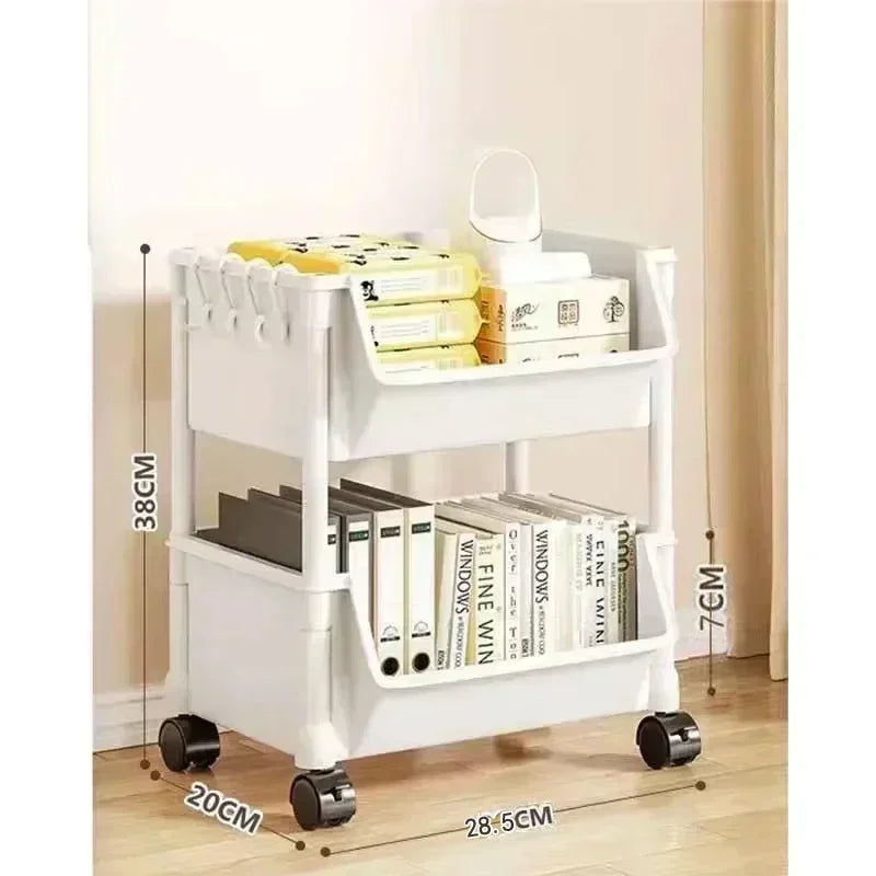 Mobile Bookshelf Multi-Layer Bathroom Shelves With Wheels Kitchen Groceries Organizer Shelf Bedroom Storage Rack Utility Cart