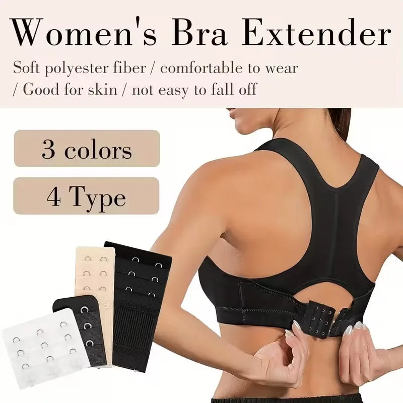 Bra Extenders for Women 4Pcs Adjustable Back Bra Strap Extender Women's Elastic Comfortable Elastic Bra Strap Extenders