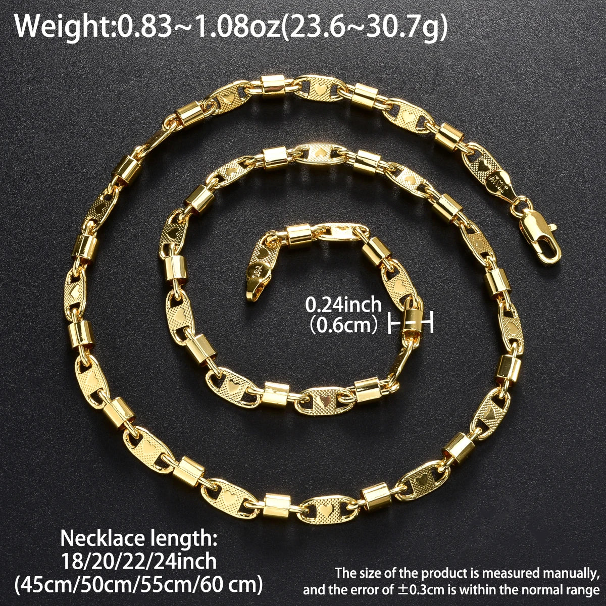 Trendy 18K Gold Plated Chain Necklace for Men Women Luxury Thick Cuban Link Jewelry Textured Design Statement Gift