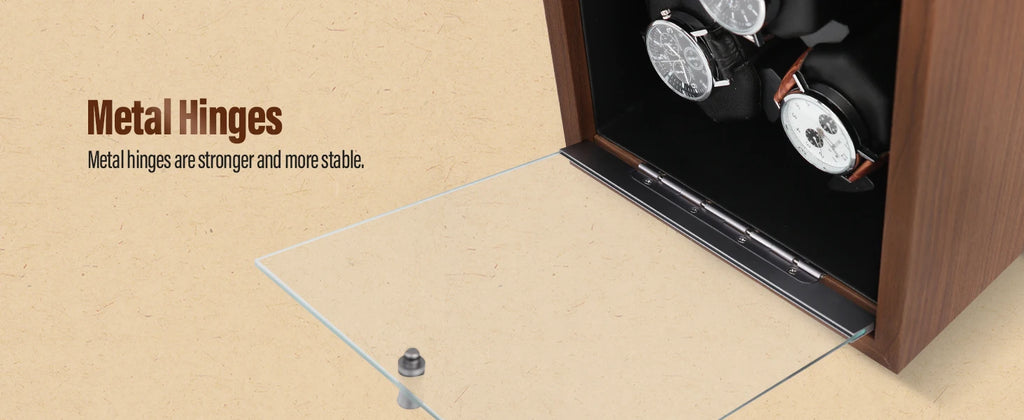 Watch Winder for Automatic Watches Box Storage Dustproof Mechanical Watch Case Black Walnut Wood Safe Mata Box LED Ambient Light