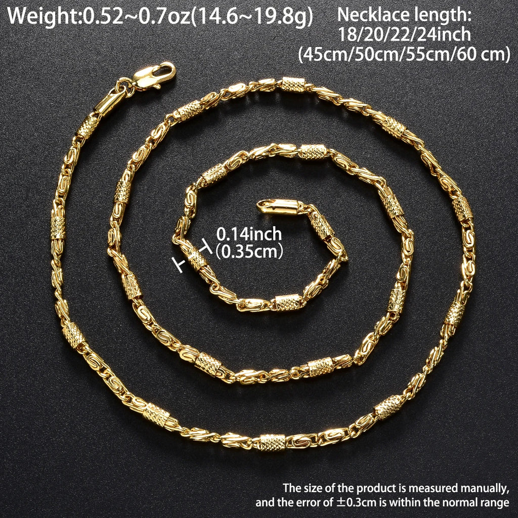 Trendy 18K Gold Plated Chain Necklace for Men Women Luxury Thick Cuban Link Jewelry Textured Design Statement Gift