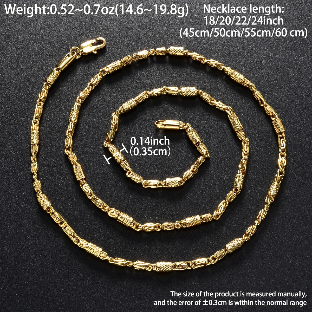 Trendy 18K Gold Plated Chain Necklace for Men Women Luxury Thick Cuban Link Jewelry Textured Design Statement Gift
