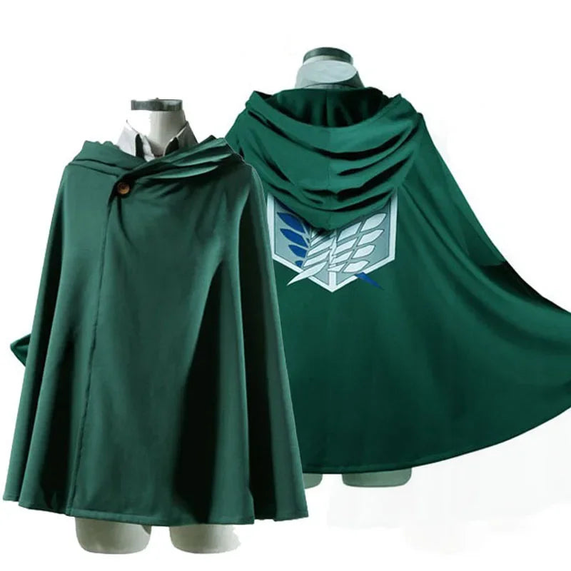 Adult Anime Attack on Titan Cosplay Costumes Giant Cloak with Hat Shingeki No Kyojin Scouting Legion Green Cape Mens Clothes