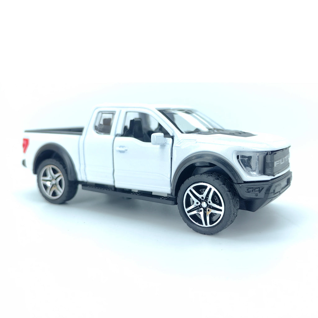 Boy’s treasured metal miniature racing car, realistic spring-powered off-road vehicle, baby-sized toy car.