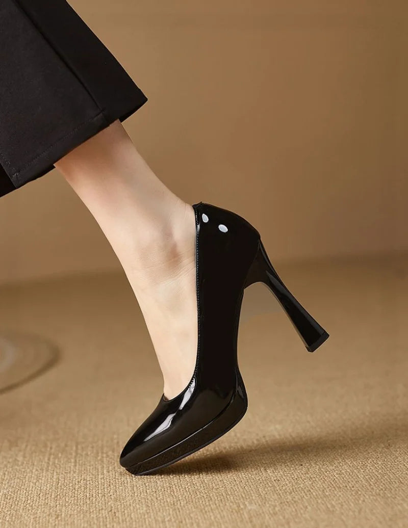 Shoes for Women 2025 Evening Pointed Toe Ladies Summer Footwear Super High Heel Stilito Platform Black Luxury Brand Lastest Shoe