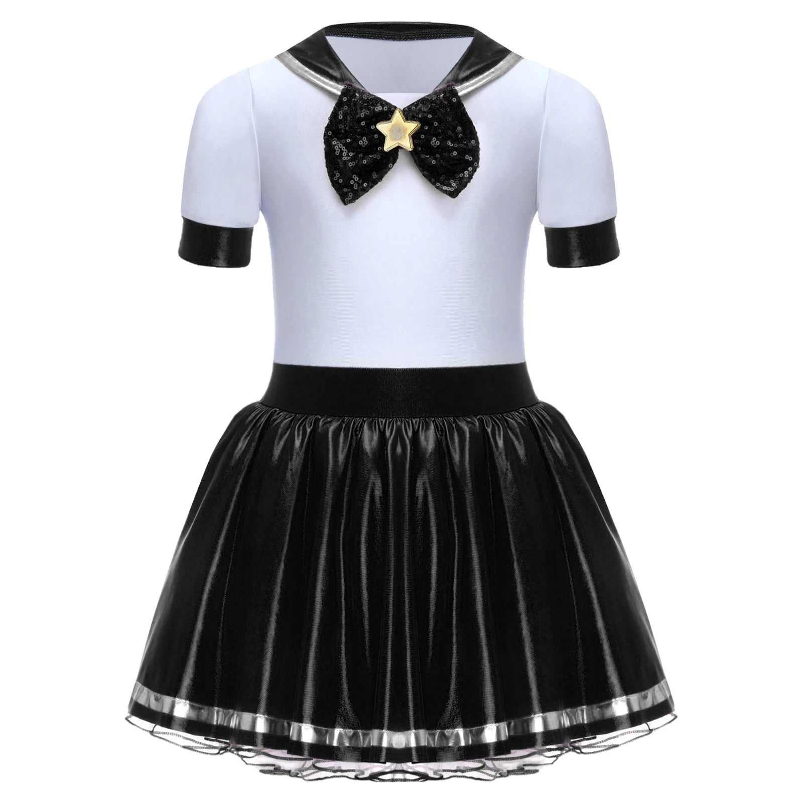 School Uniform OnePiece Dress Performance Costume Student Sailor Outfit Modern Ballet Dance Leotard Skirt Halloween Costume