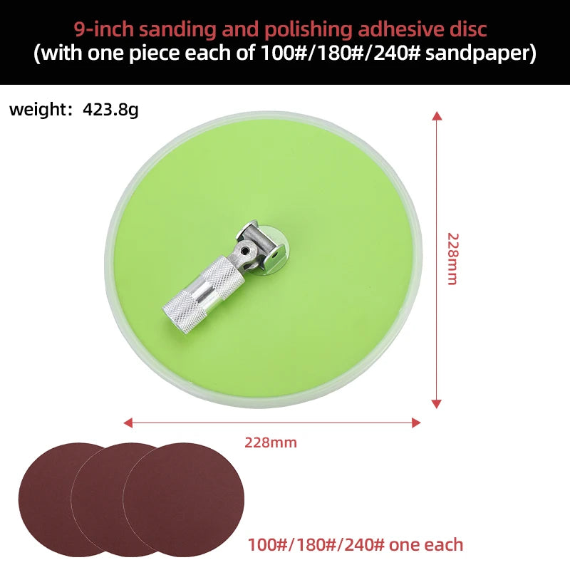 9 Inch Drywall Sander with Sandpapers Radial Round Wall Sander For Ceiling And Wall Cleaning Polishing