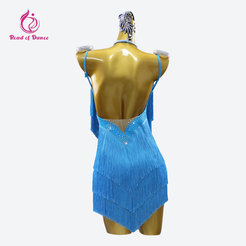 Dress For Dancing Female Dance Suit Evening Dress Latin Competition Costume 2026 Elegant Party Wear Sports Fringed Clothes