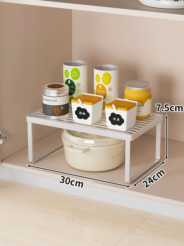 Kitchen Storage Rack Countertop Dish Pot Utensil Organizer Cabinet Inner Multi-layer Shelf Seasoning Tabletop Storage