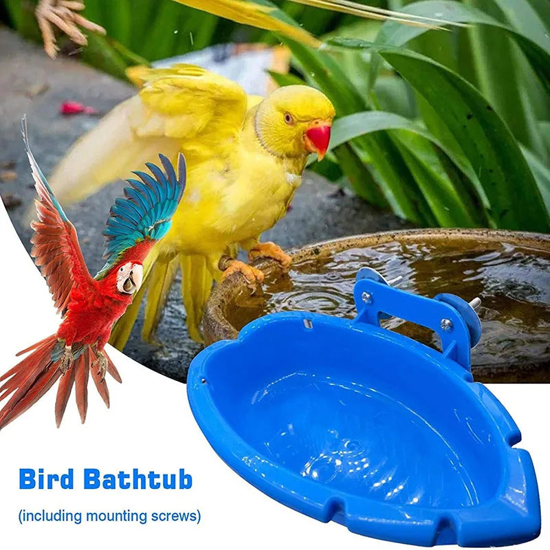 Parrot Bird Bath Shower Supplies Bathtub Bath Basin Multi-function Feeder Plastic Cage Accessories House Hold Accessory