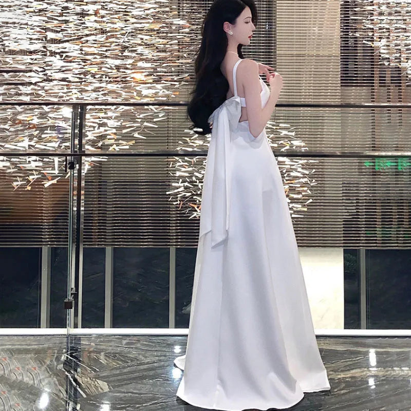 Chic Evening Dresses Dress Women's Elegant Banquet High-End Travel Vacation Photo Dress New Summer Long Sling Dress