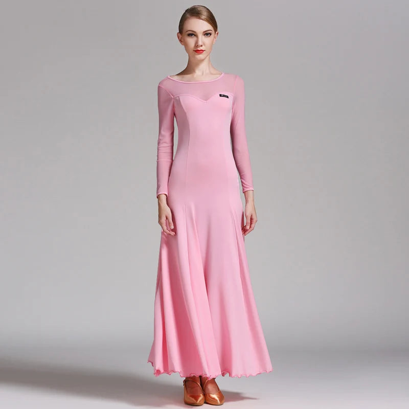Women Ballroom Dance Dress Women Red Costume Ice Silk Sleeveless V Collar Waltz Evening Dresses Ballroom Dancing Performance
