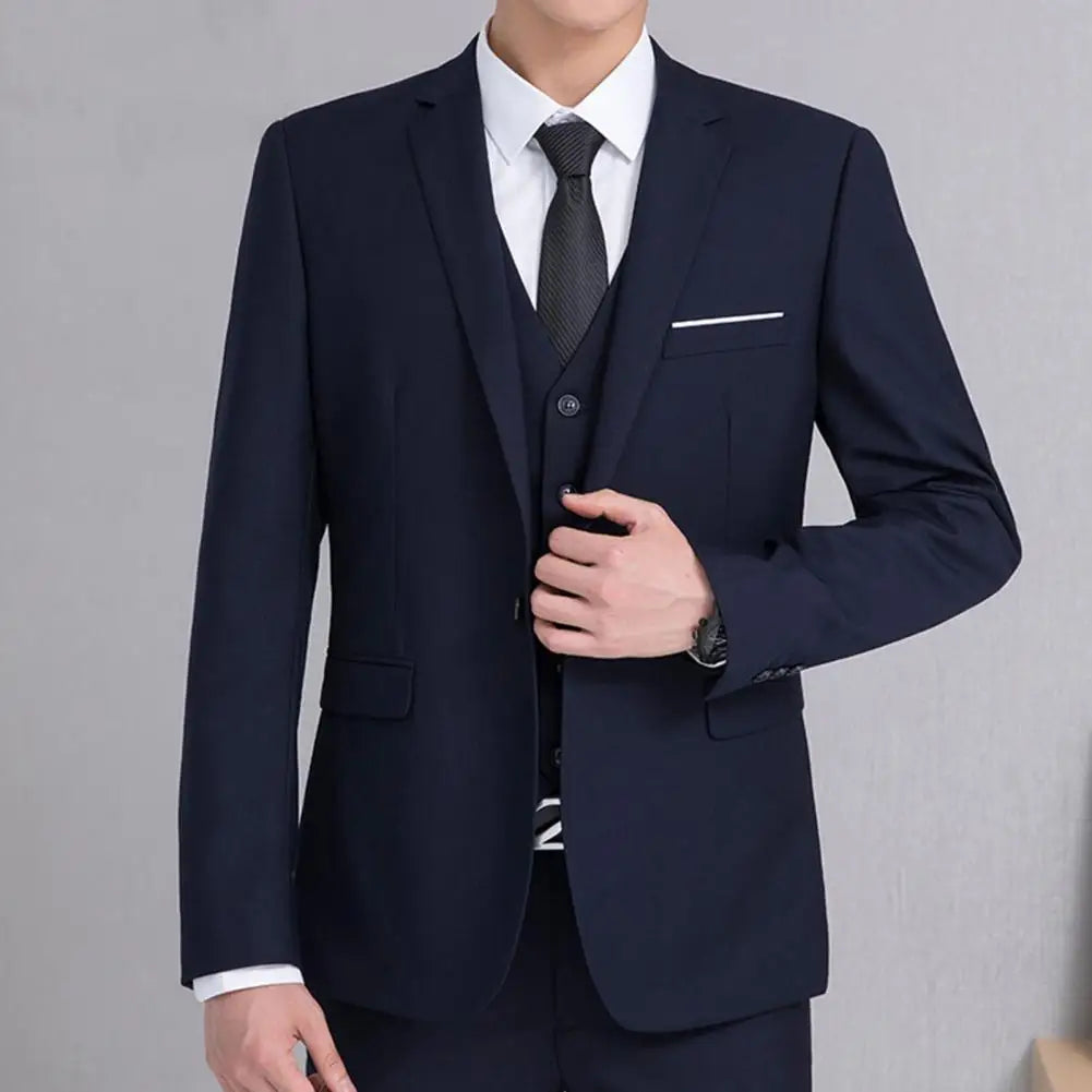2026 Elegant Men Formal Blazer British Style Professional Work Groom Wedding Dress Best Man Blazer Jacket Blazer For Shirt Tie