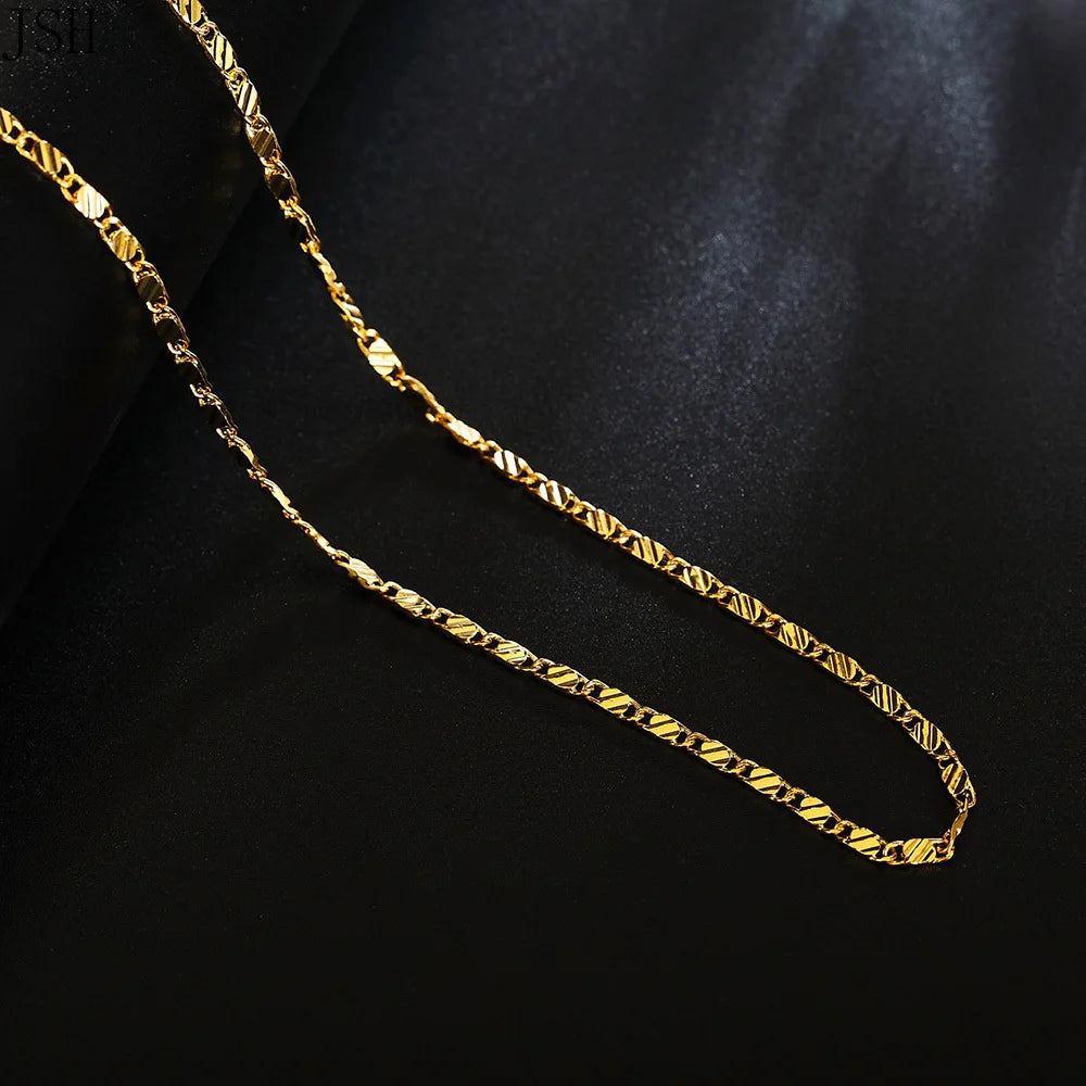 16-30inches wholesale 18K Gold Noble Beautiful fashion Elegant chain pretty men women Necklace Jewelry wedding gift