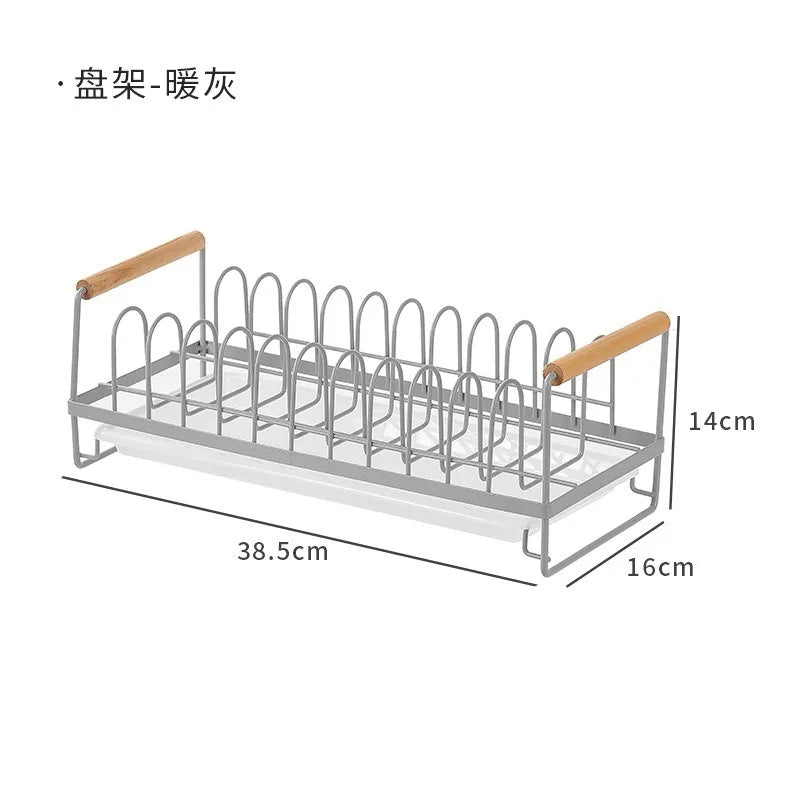 Kitchen Dish Storage Rack Household Countertop Draining Bowl Plate Rack Bowl Chopstick Cabinet Rack Metal Portable Take and Put