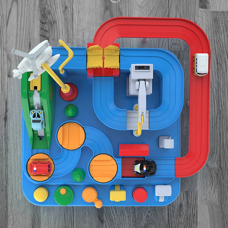 Racing Rail Car Model Educational Toys Children Track Adventure Game Brain Mechanical Interactive Train Animals Space Rocket Toy