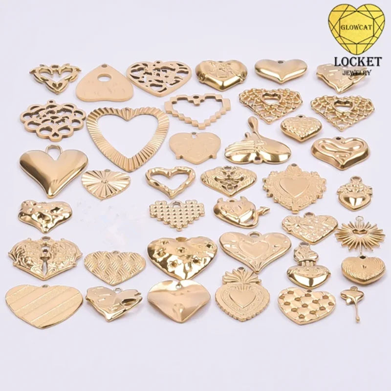 6Pcs/Lot Stainless Steel Gothic Catholic Sacred Heart Charms Jewelry Wholesale Thorns Lava Love Pendant Diy Necklaces Wholesale