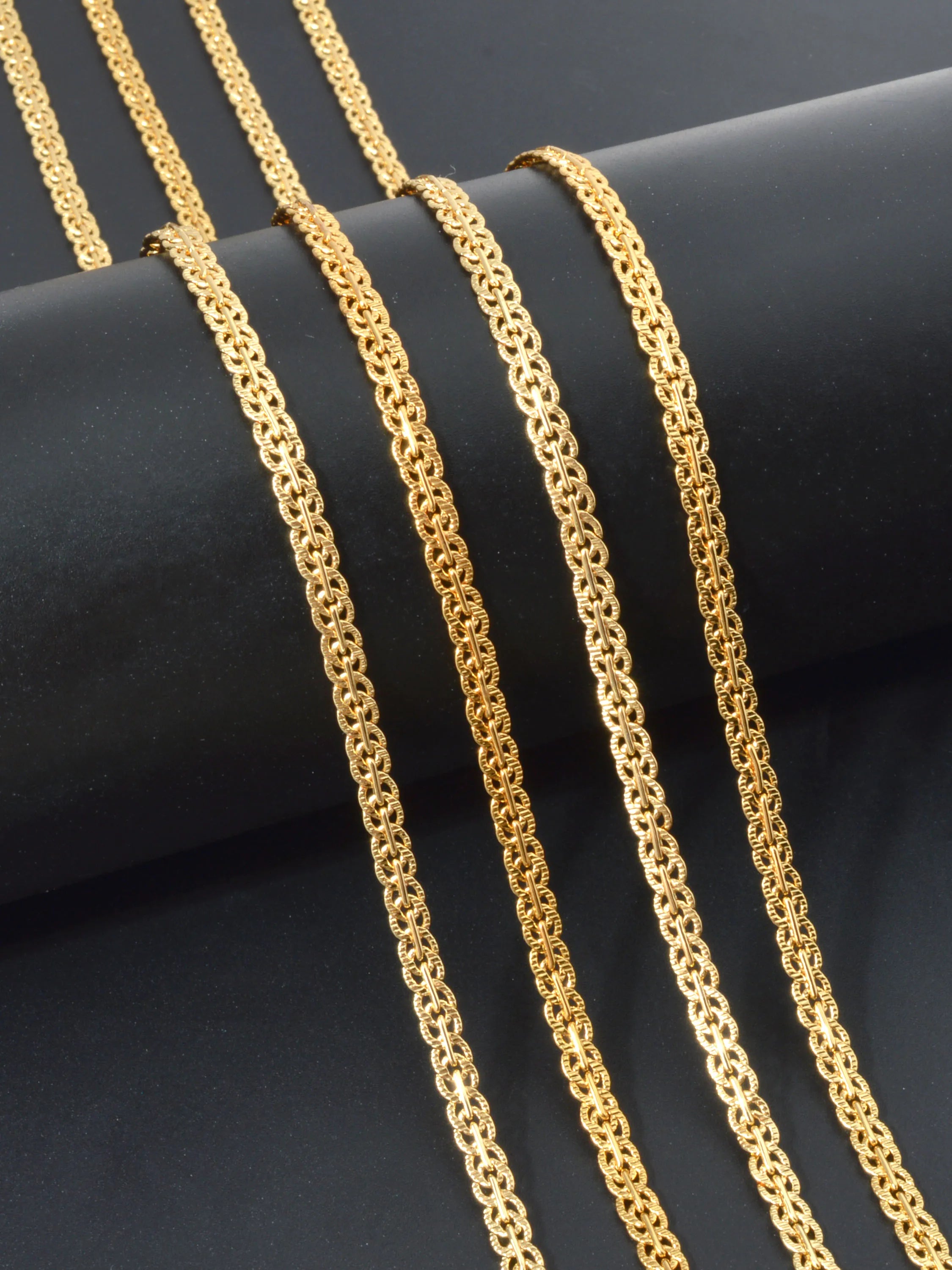 18K Gold Plated Link Chain Necklace for Women Man Cross 5mm Width Gold Color Choker Classic Trendy Daily Wear Wedding Party Gift