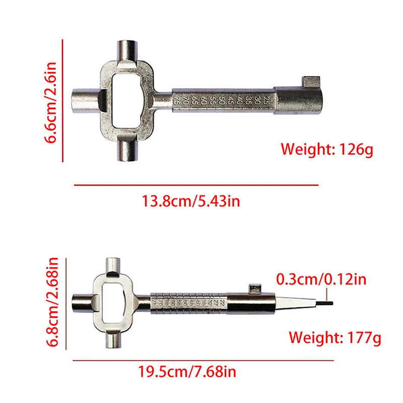 Multitools, Building Keys And Lock Keys, Measuring Tools For Lock Cylinder 6 In 1 Construction Key