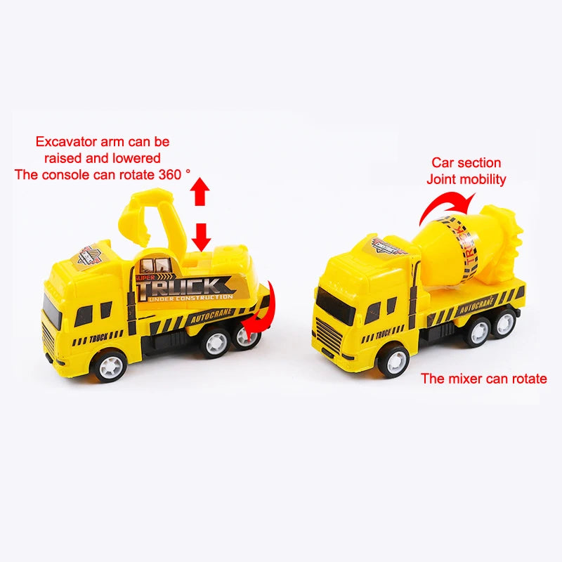 【S】1 Pc Educational Cars Children Kid Pull Back Toy Warrior Engineering Vehicle Model Four Mini Cars High Quality