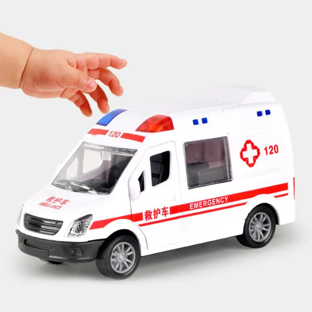 Children's Smooth Surface Coasting Toy Car Model:  Ambulance, Inertial Car battery needed