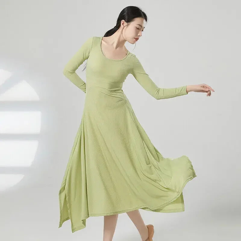 Classical Modern Dance Dress Solid Color New Design Practice & Competition Performance Costume Clothing Supplies