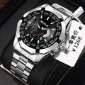 New Fashion Sport Watch Men WOKAI Stainless Steel Band Calendar Quartz Wristwatches Men Low Price Dropshipping Reloj Hombre