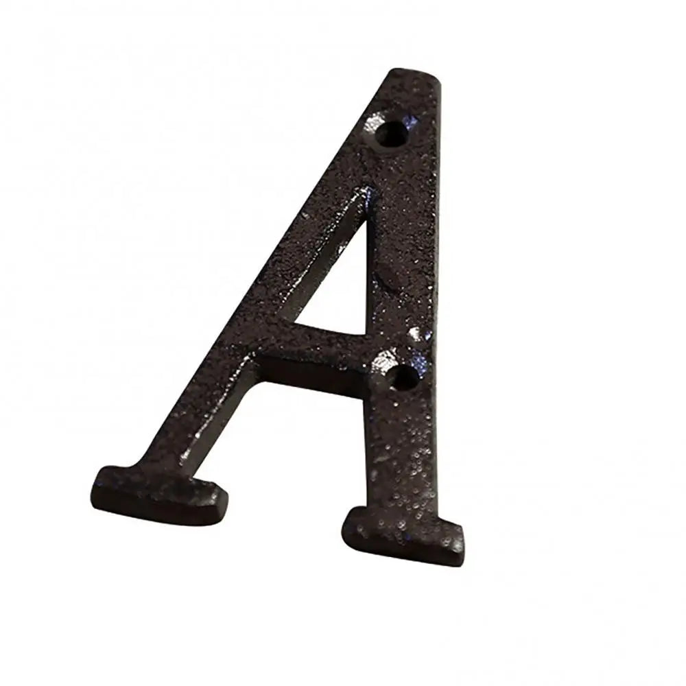 Retro Style Groceries Cast Iron Metal Creative DIY House Doorplate Letter Symbol