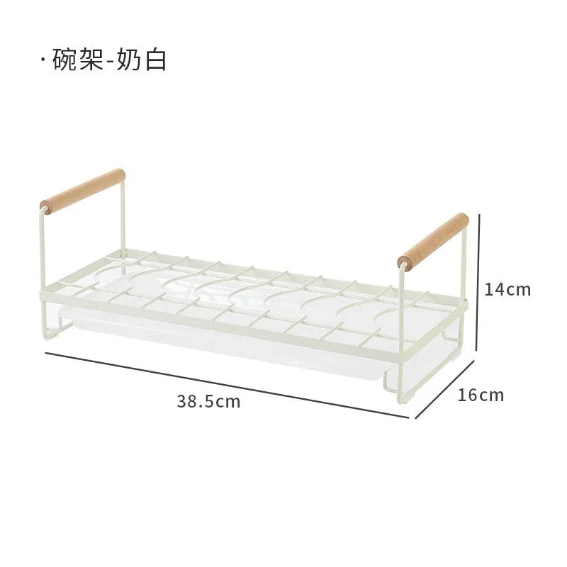 Kitchen Dish Storage Rack Household Countertop Draining Bowl Plate Rack Bowl Chopstick Cabinet Rack Metal Portable Take and Put